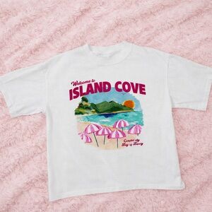 Zara Island Cove Graphic Tee Youth 11–12 Years NWOT Beach Scene T-Shirt